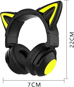 Amazon.co.jp: Absdefen ヘッドホン 猫耳イヤホン ヘッドセット 可愛い